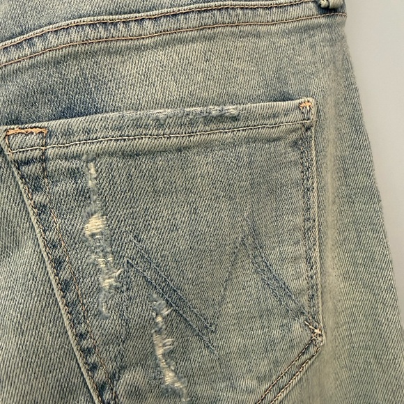 MOTHER Light Blue Distressed Straight-Leg Jeans - Picture 4 of 7